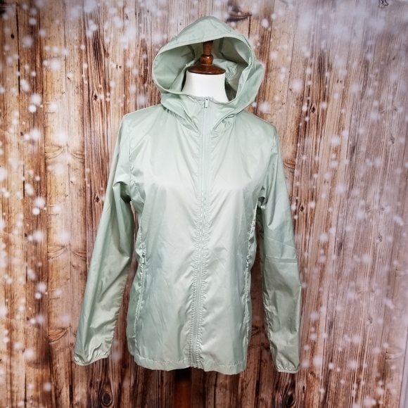32 Degrees Cool Athletic Green Women M Windbreaker Activewear Zip-Up Rain Jacket - Picture 2 of 14